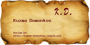 Kuzma Domonkos névjegykártya
